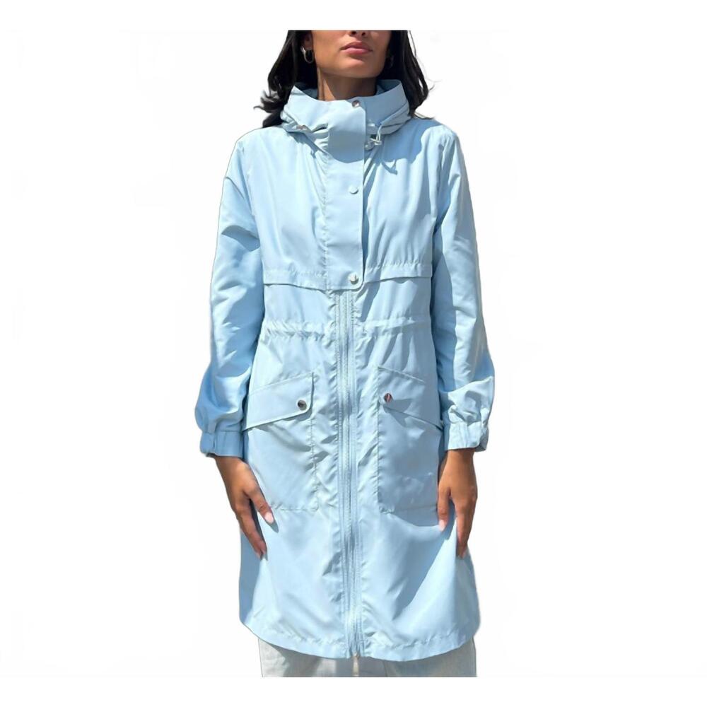 NEW NIKKI JONES long lightweight coat in cloud blue